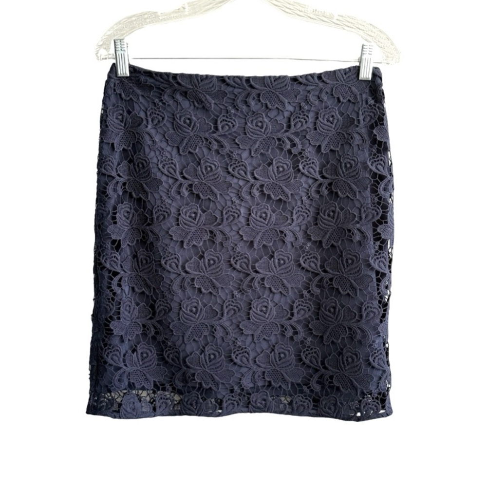 Banana Republic Lace Mini Skirt Straight Navy Blue Size 4P